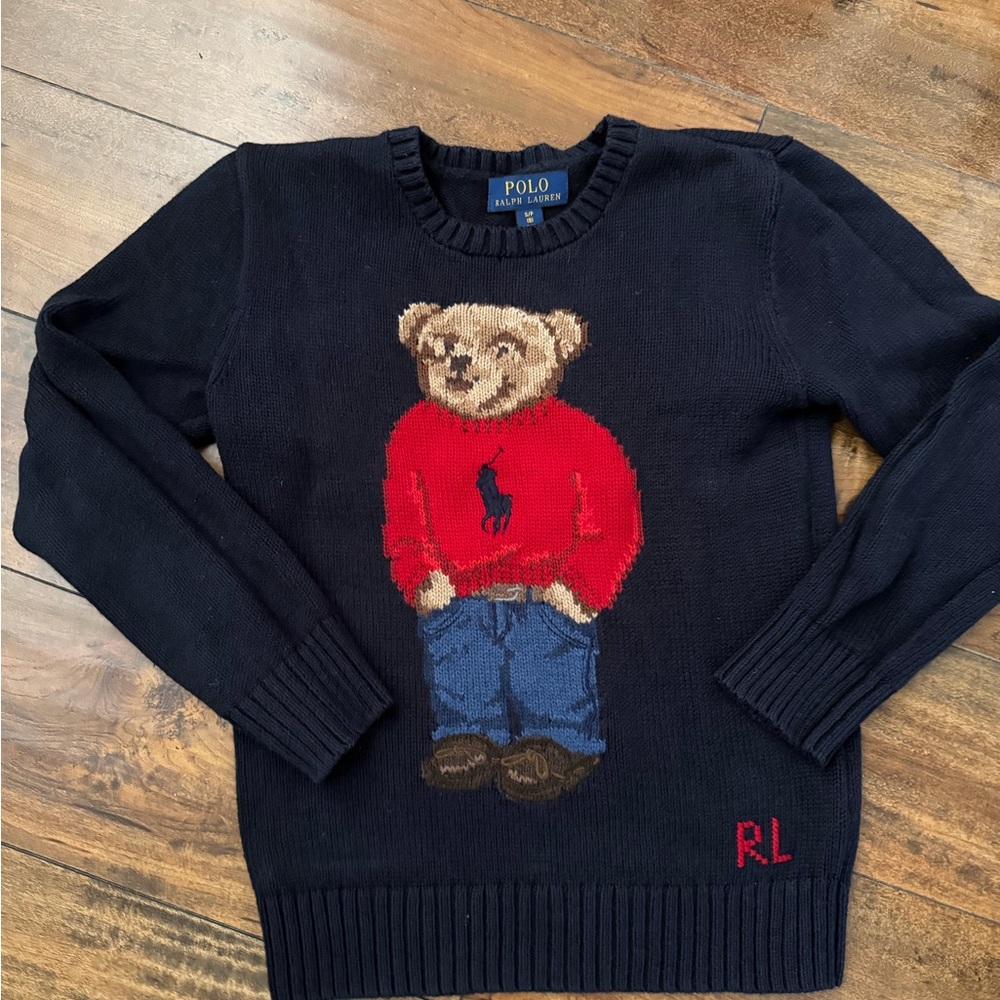 Polo by Ralph Lauren kids  Navy Sweater Bear. Size S child 8